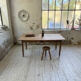 Beech and pine farmhouse table with spindle legs 170 cm