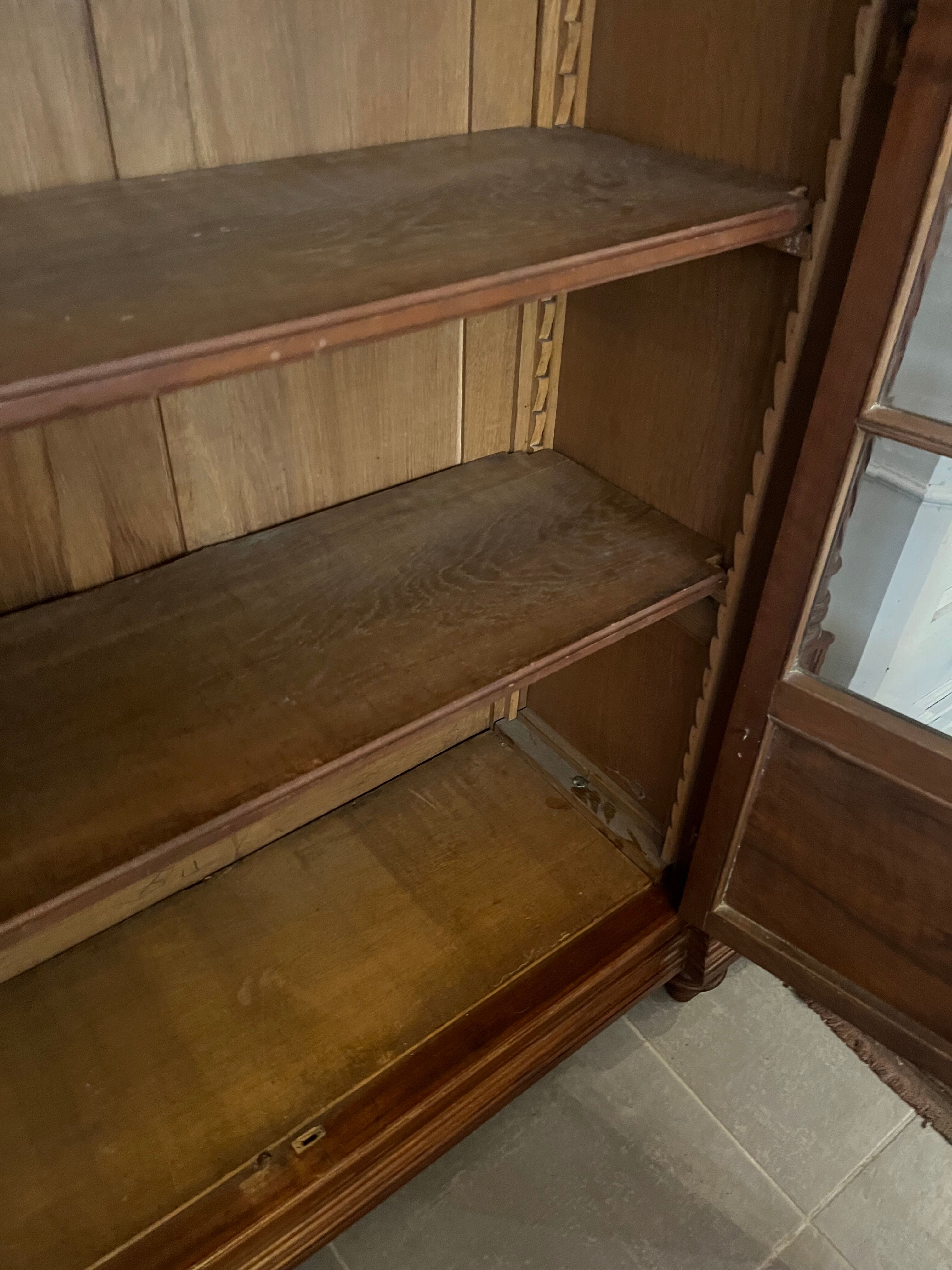 Louis XVI style beveled glass bookcase