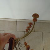 Wall coat rack wood and metal 4 hooks