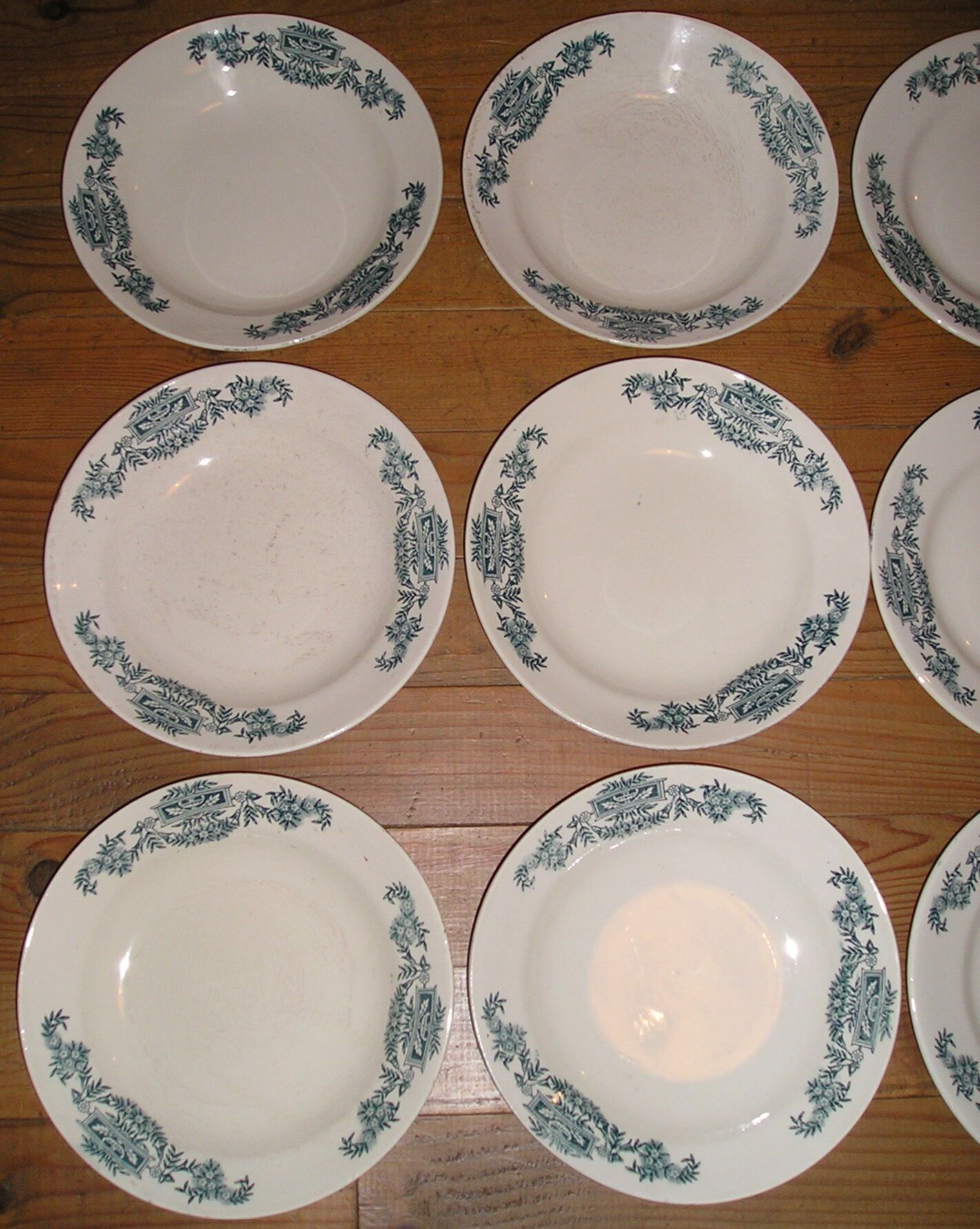 6 dinner plates, 6 plates service hollow earthenware Longchamp model Lutèce