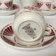 Set of 3 saucer cups and a ceramic coffee maker or teapot Digoin Sarreguemines