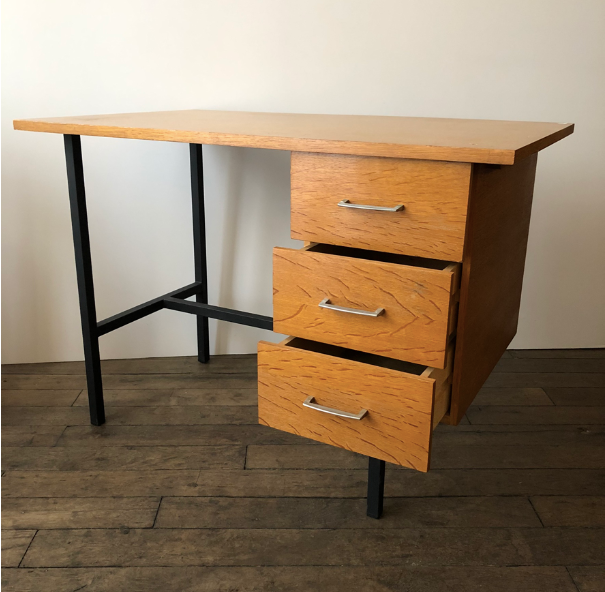 Bureau vintage bois et métal