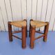 Tripod stools, straw, vintage, folk art