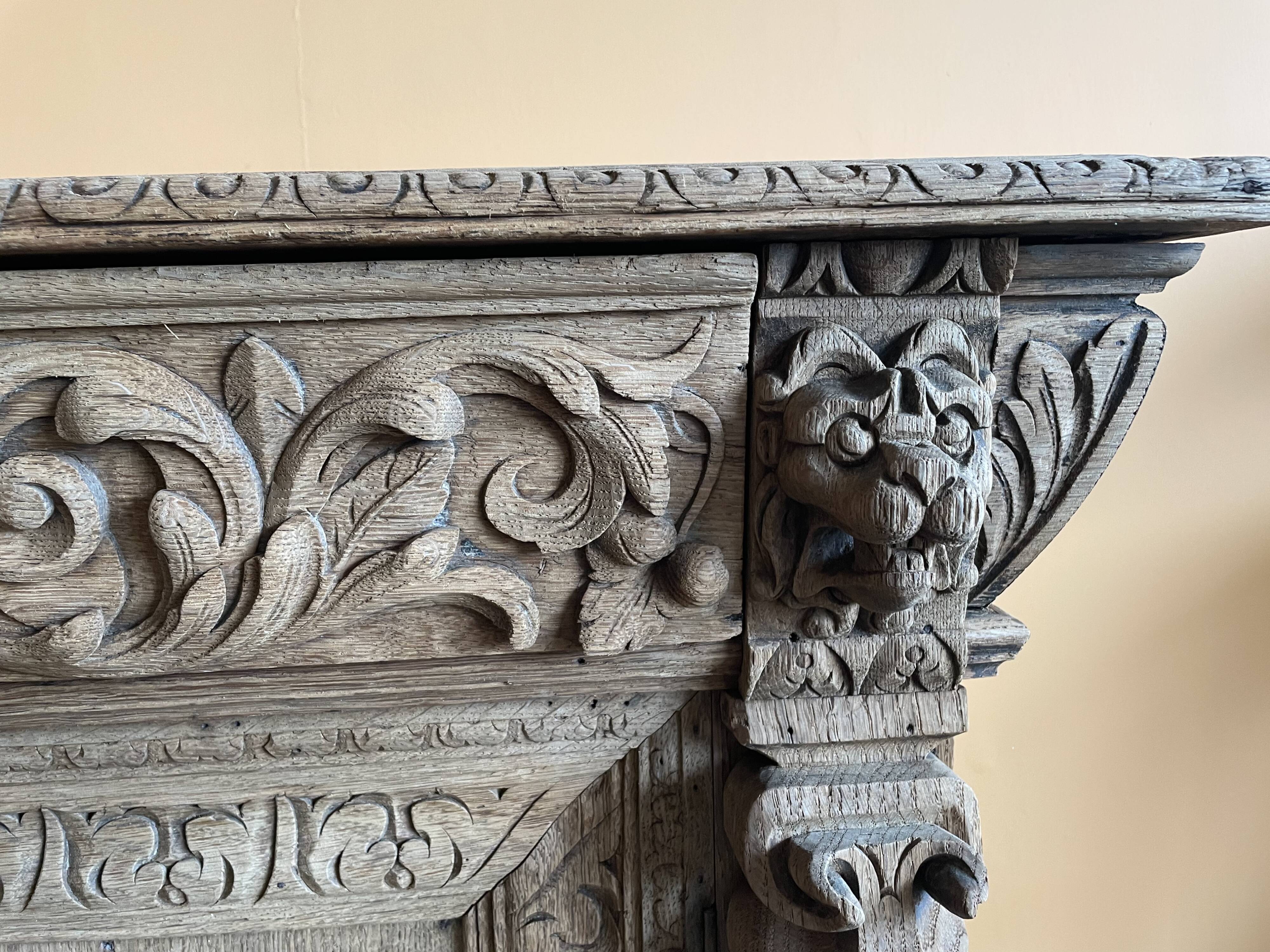 Carved wooden sideboard