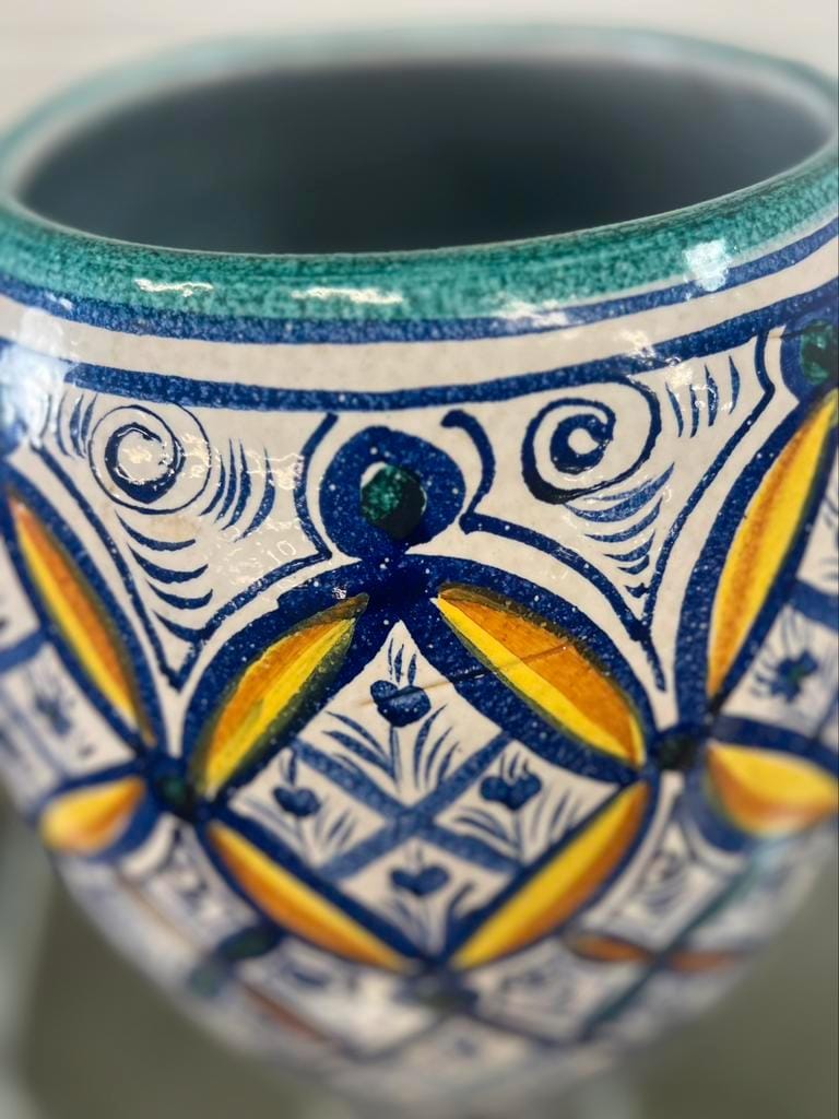 Vintage ceramic vase in ethnic style