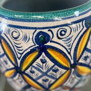 Vintage ceramic vase in ethnic style