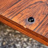 Porta riviste metallo cromato e legno Italia Anni '60