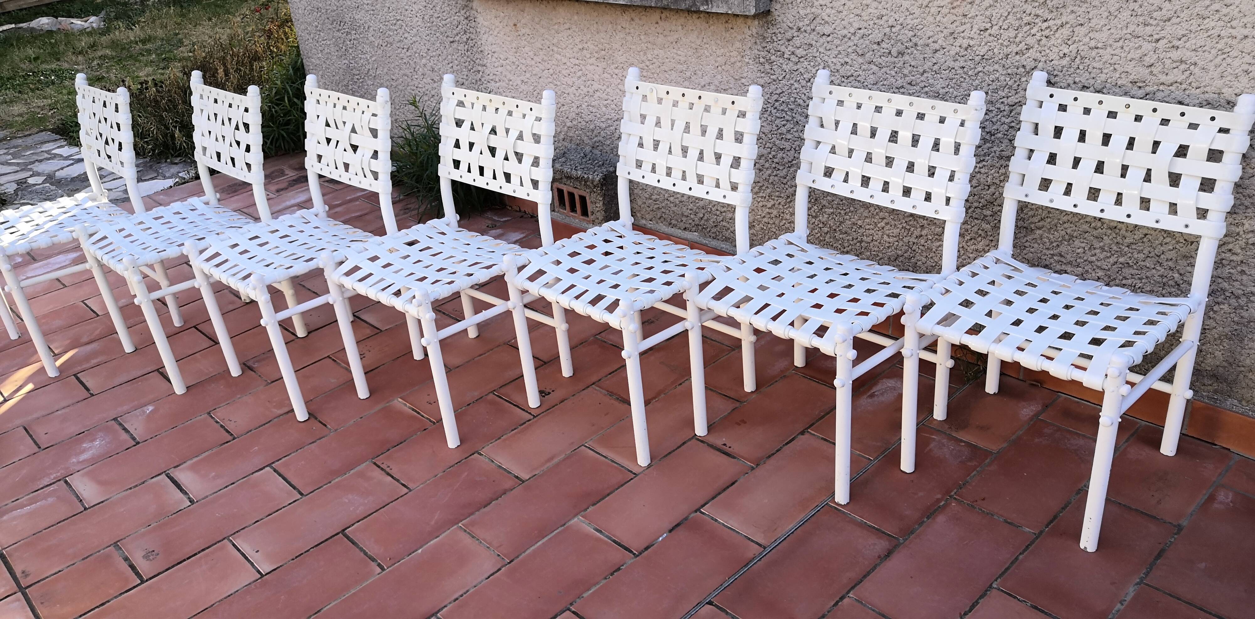 Suite de 7 chaises tressées triconfort vintage