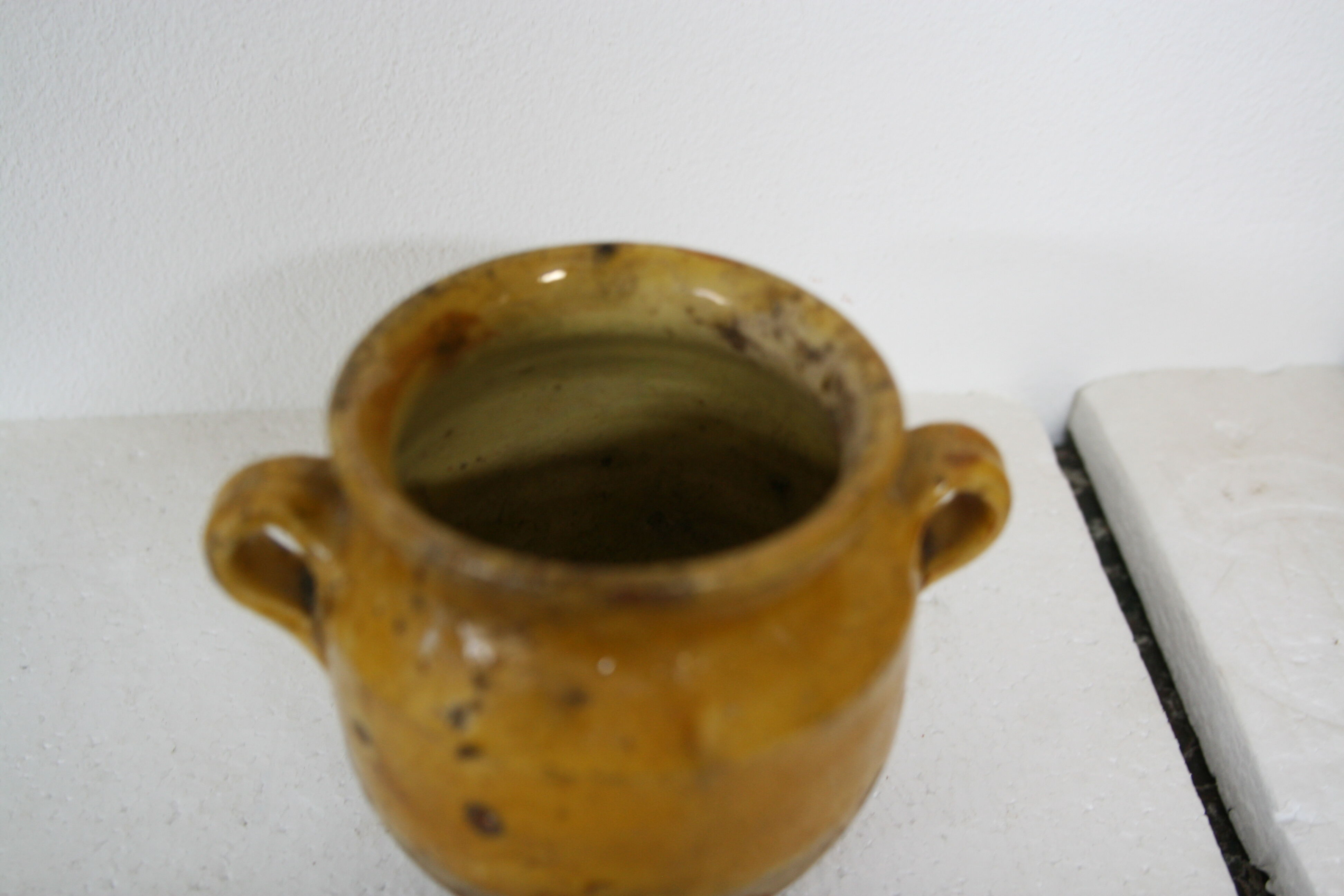 Pot candied terracotta glazed yellow small model 5