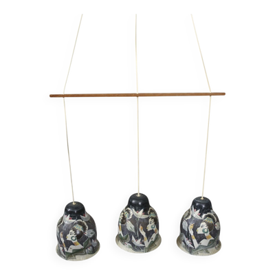 Plafonnier en céramique Tilgmans peint à la main Tilgmans Ceramic Sweden 1960
