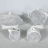 Ceramic tea set by Mas in the Memphis Milano style, 1980s, Set of 7