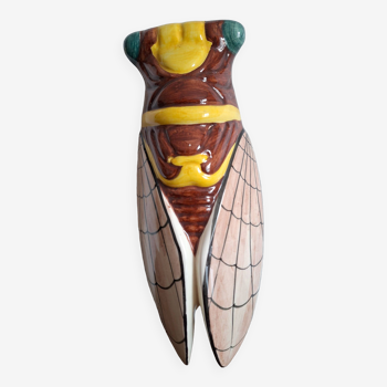 Cigale bouquetière grande taille 30 cm céramique