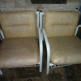 pair of iron armchairs