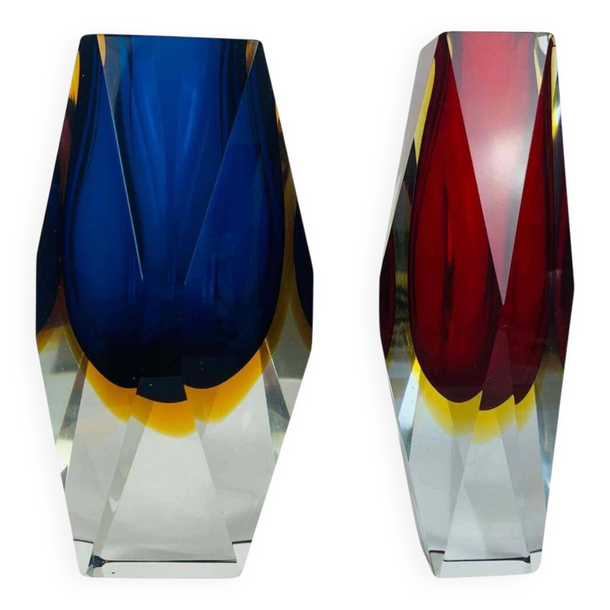Pair of Sommerso Murano vases by Alessandro Mandruzzato