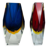 Pair of Sommerso Murano vases by Alessandro Mandruzzato