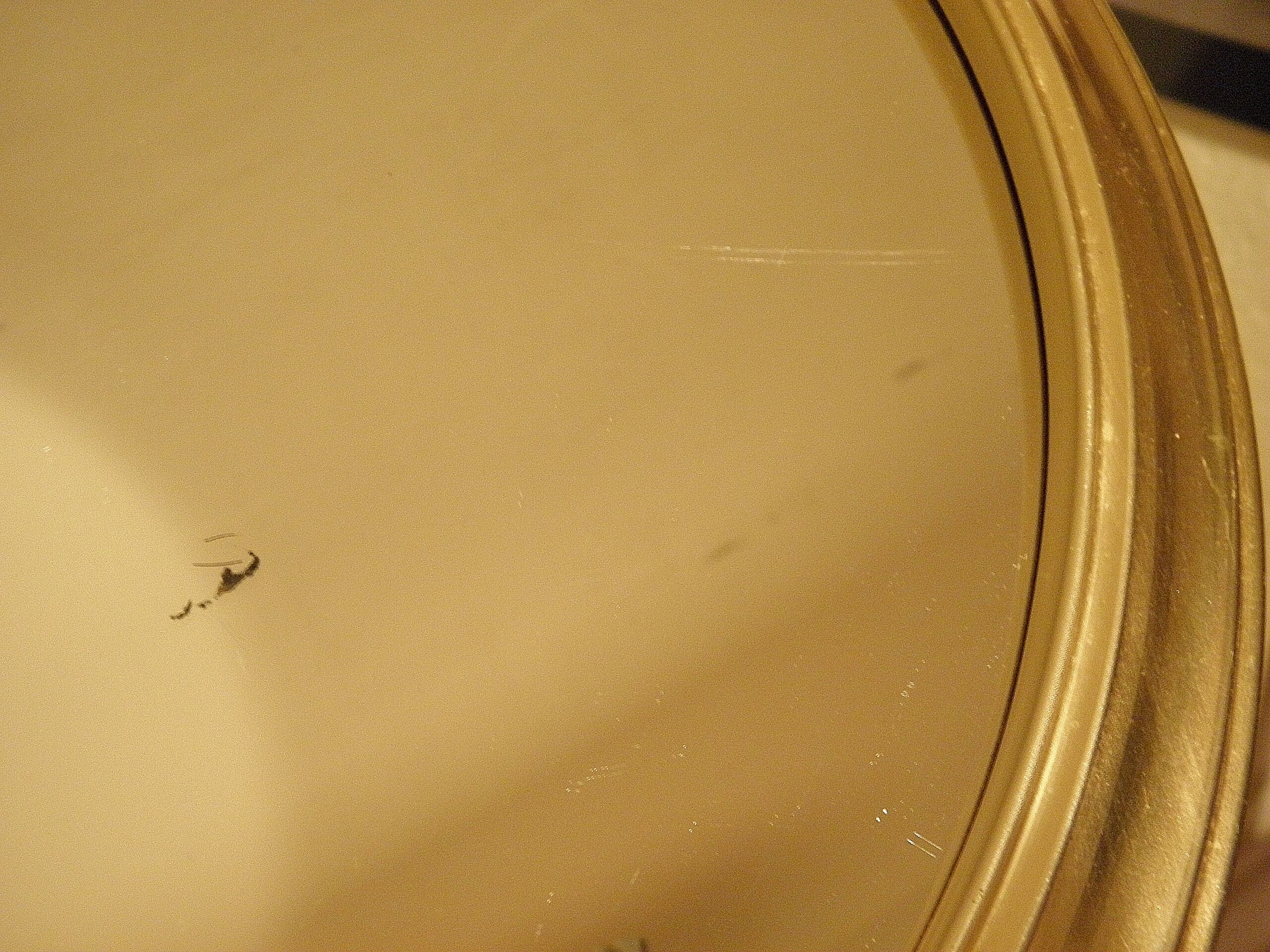 Round mirror gilded metal 40 cm