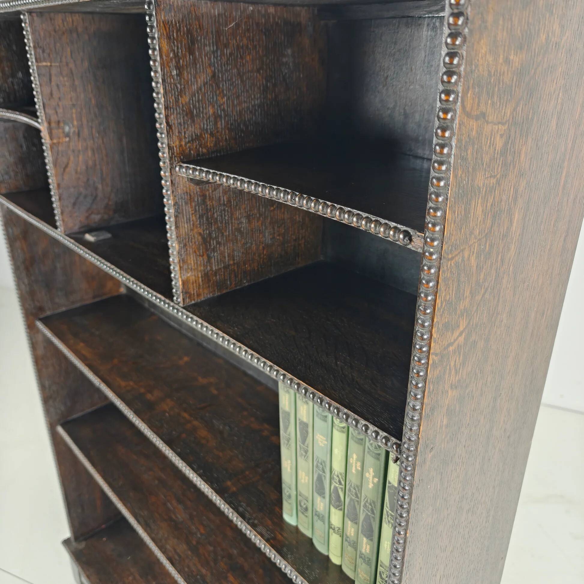 20th century open bookcase with bead motif