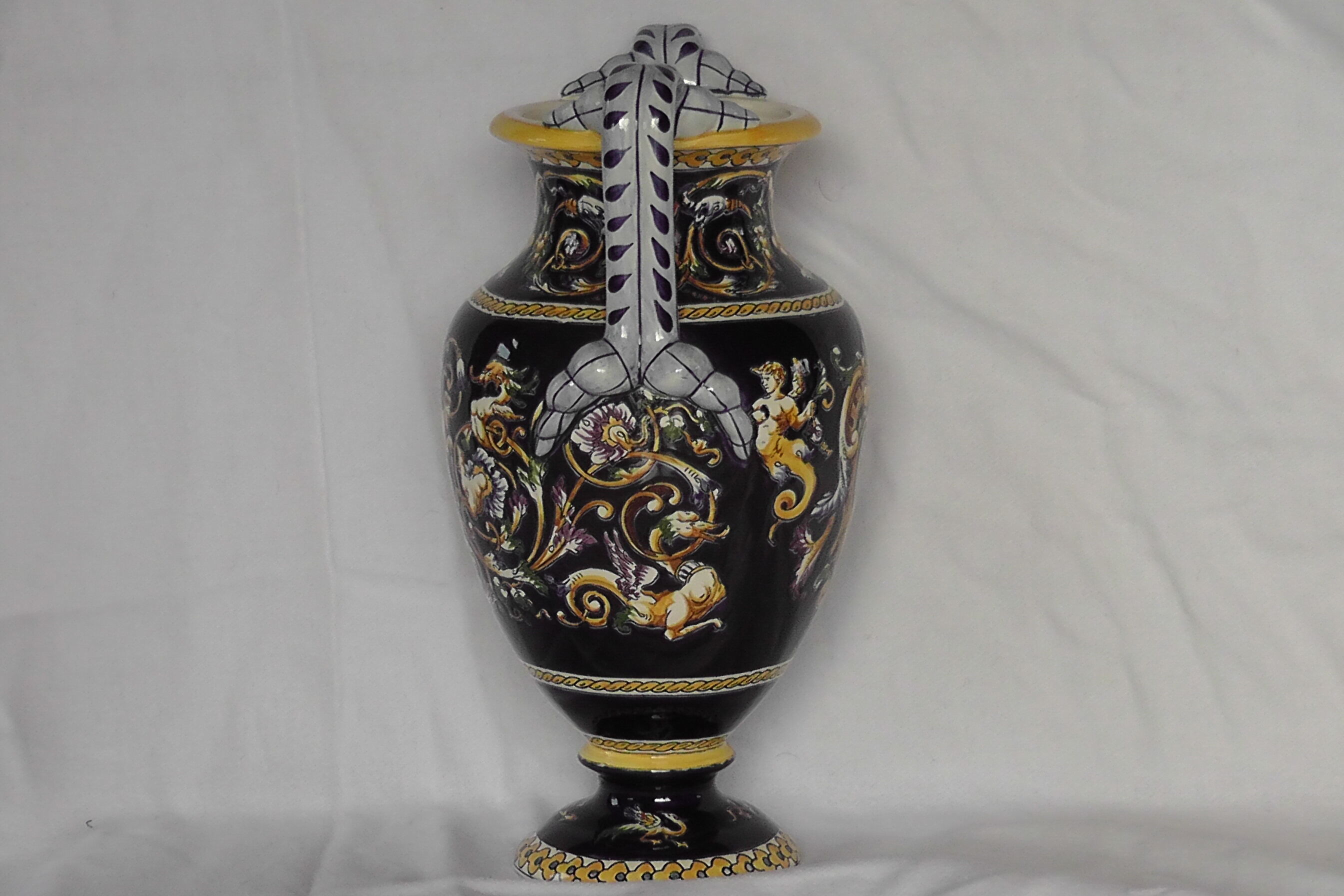 Vase à anses en faïence de Gien