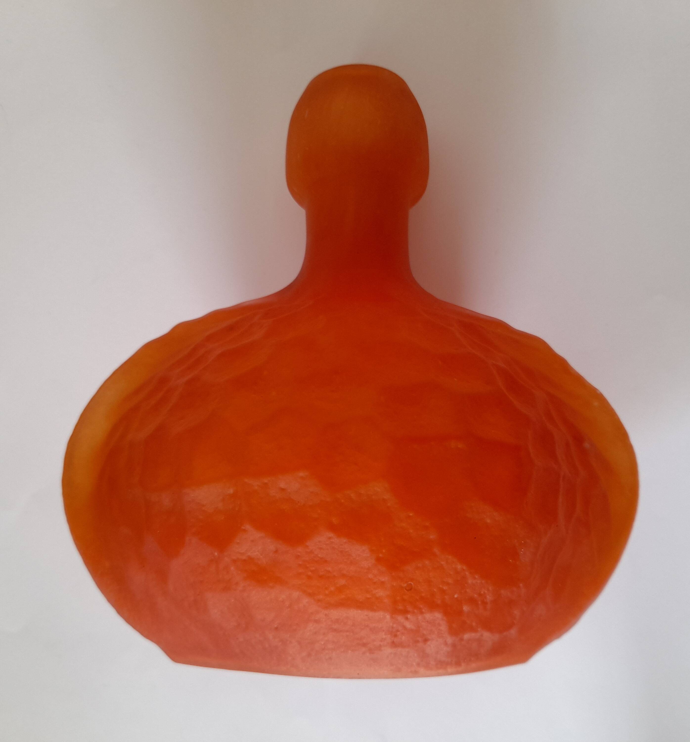 Art Nouveau Orange Glass Paste Coloquinte Vase