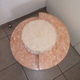 Round coffee table in fossil or mactan stone by Magnussen Ponte 1980