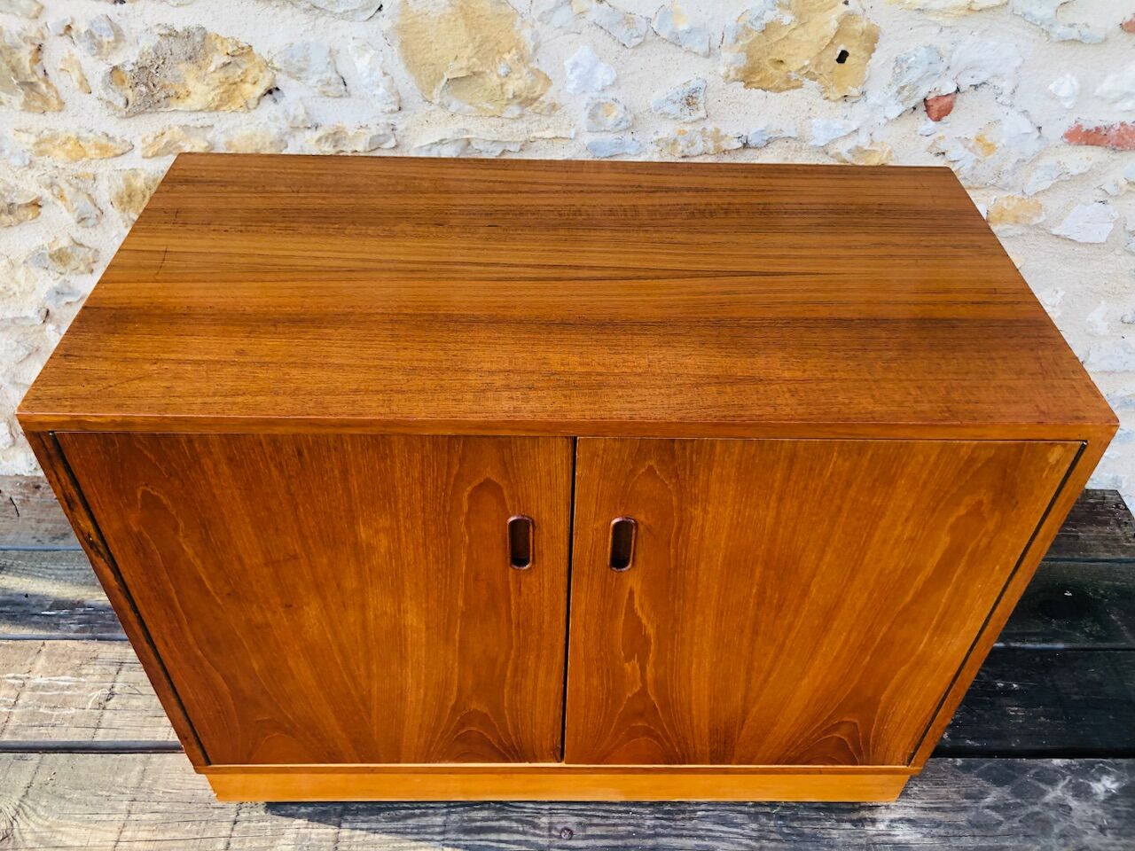 Low teak storage cabinet 60s