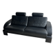 2-seater Kroken Nelo sofa in black leather, 1970s.