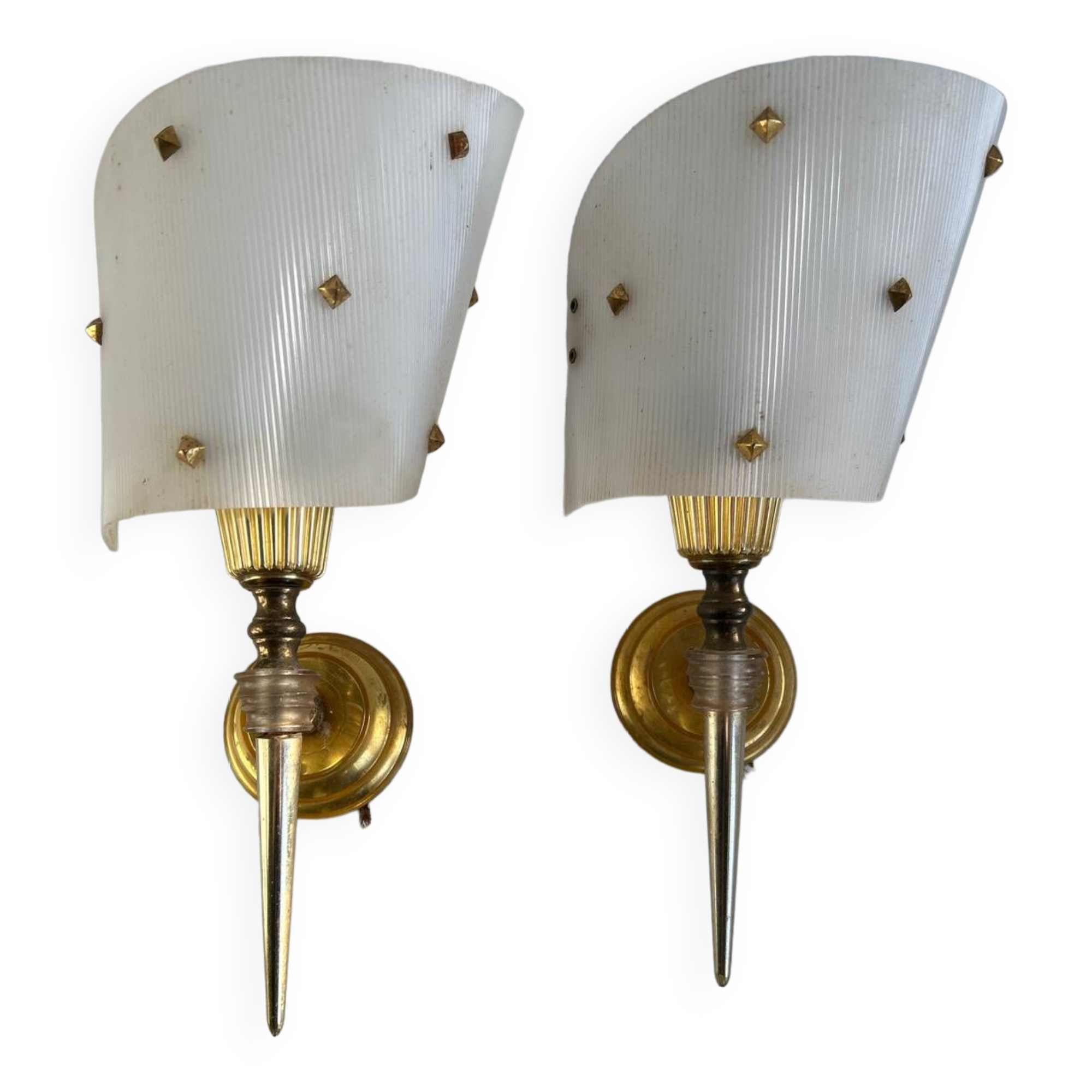 Pair of vintage 70s wall lights