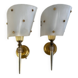 Pair of vintage 70s wall lights