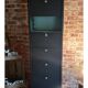 Metal flap cabinet – Matt black – Industrial style