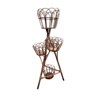 Porte plante en rotin