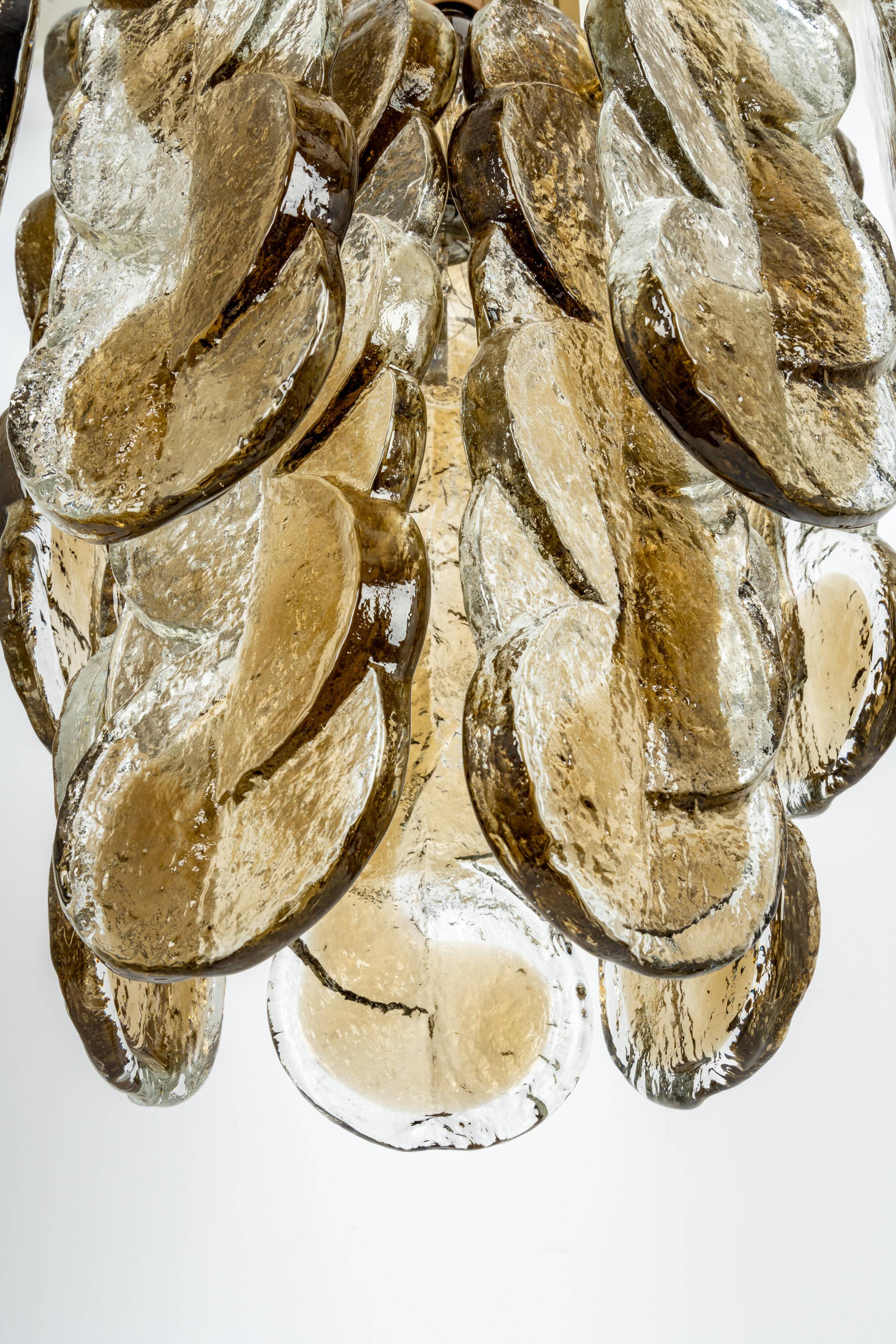 Smoked glass suspension by Murano, Kalmar, Austria, 1970s