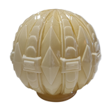 Ceiling light or lamp to be installed, art Deco globe in ivory opaline