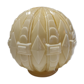 Plafonnier ou lampe à poser globe art deco en opaline ivoire
