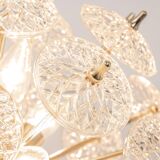 Grand superb Sputnik floral chandelier in glass and brass, Germany, 1960s.