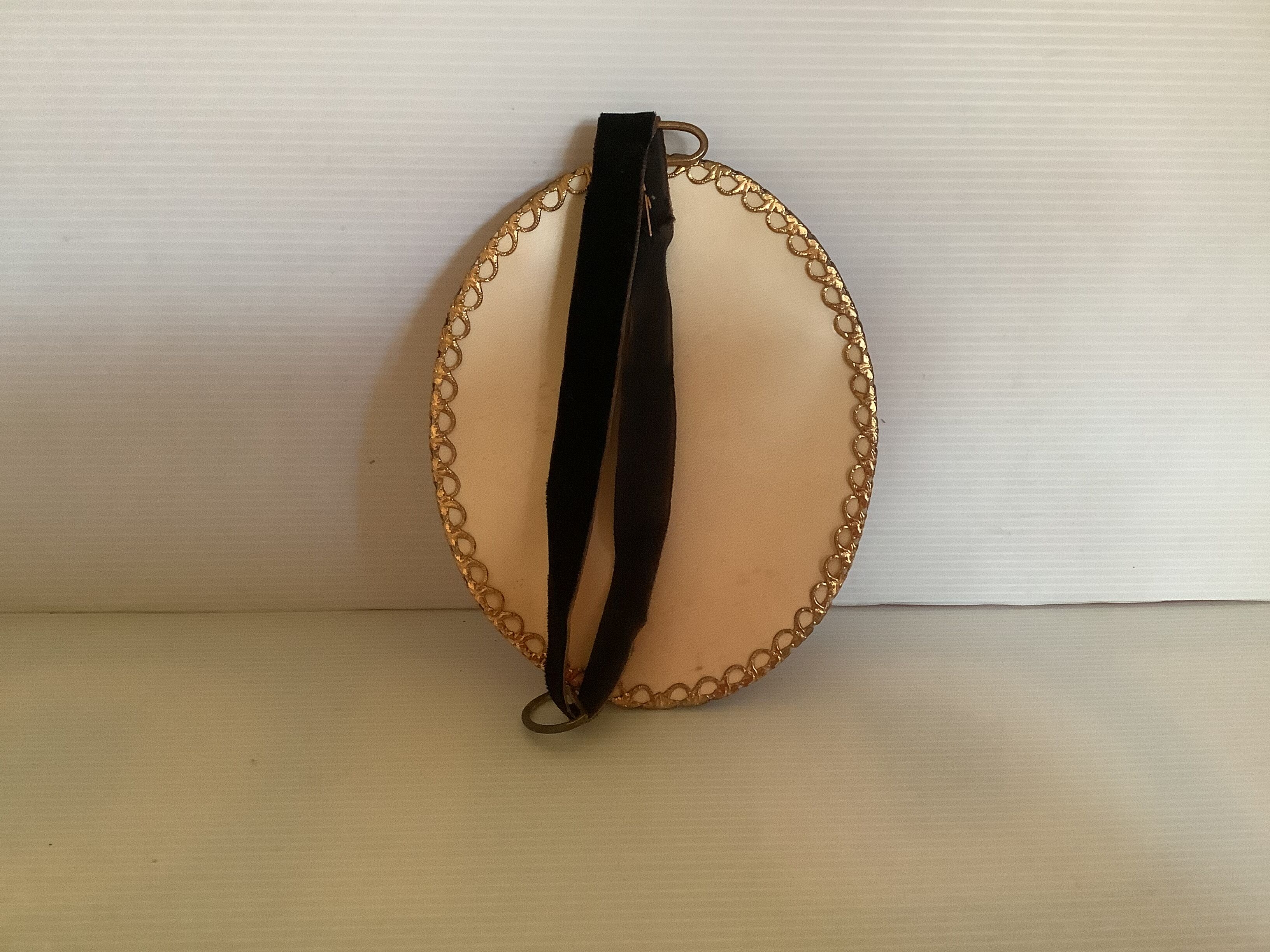 Old vintage oval dried flowers frame