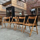 Set of 4 80'S caned folding chairs