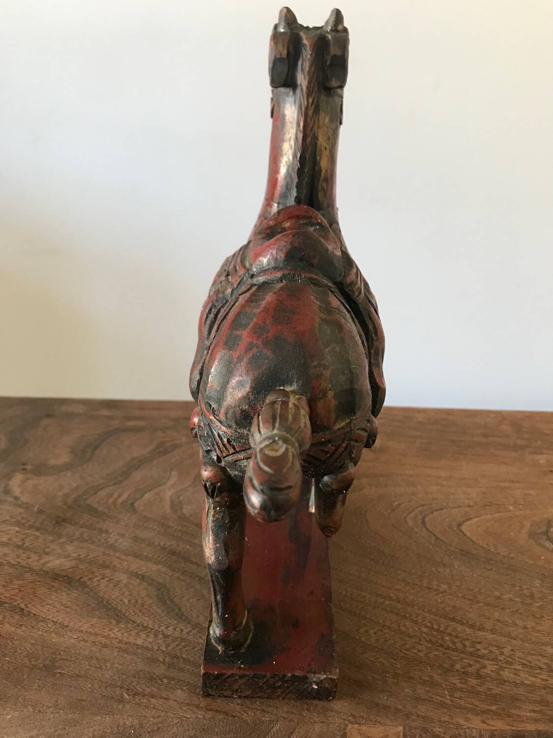 Sculpture statue cheval Tang bois 20eme siecle