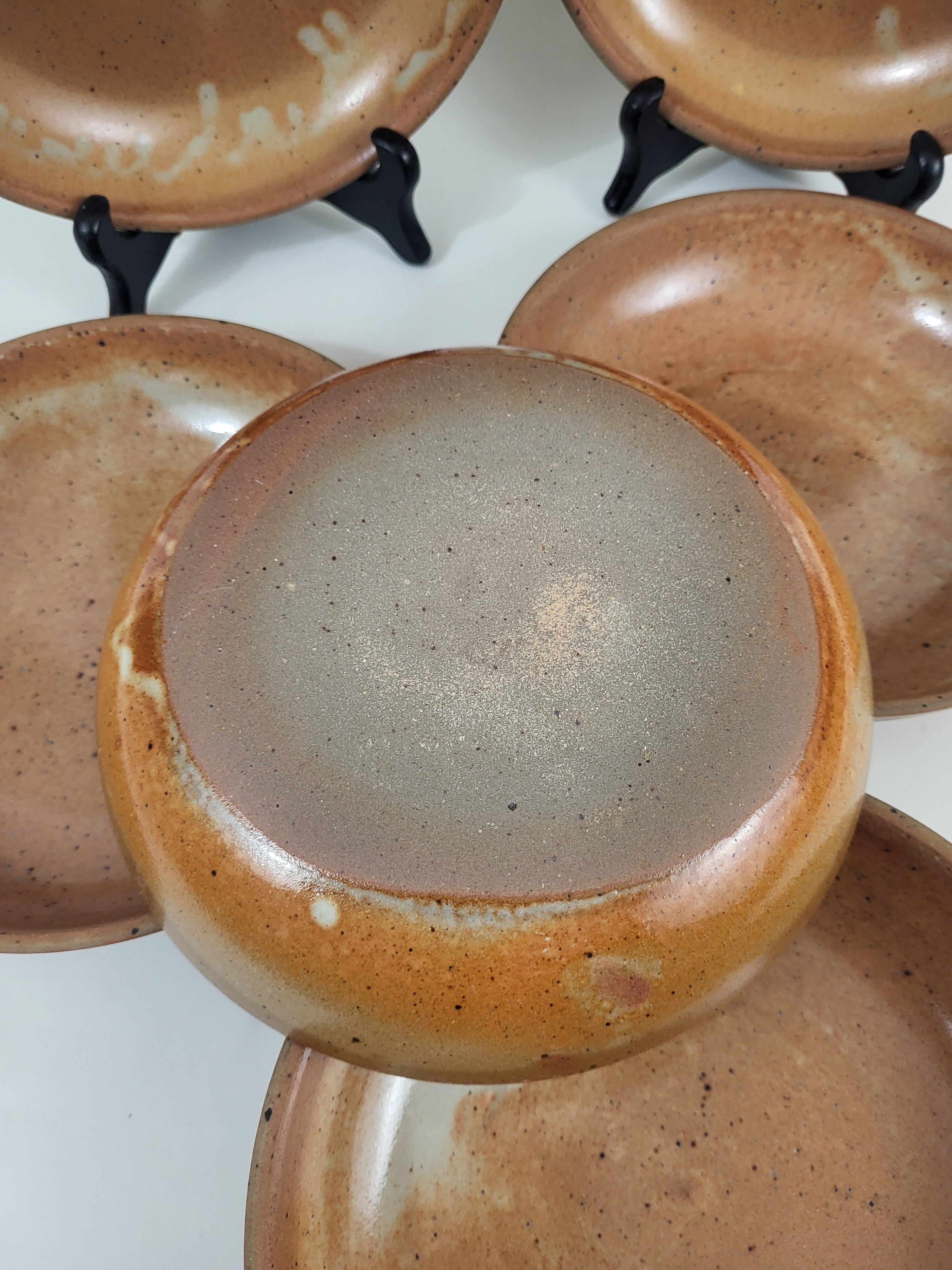 Set of 6 hollow plates in Puisaye stoneware