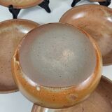 Set of 6 hollow plates in Puisaye stoneware