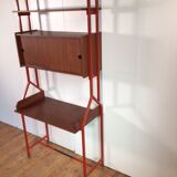 Vintage freestanding wall unit with desk