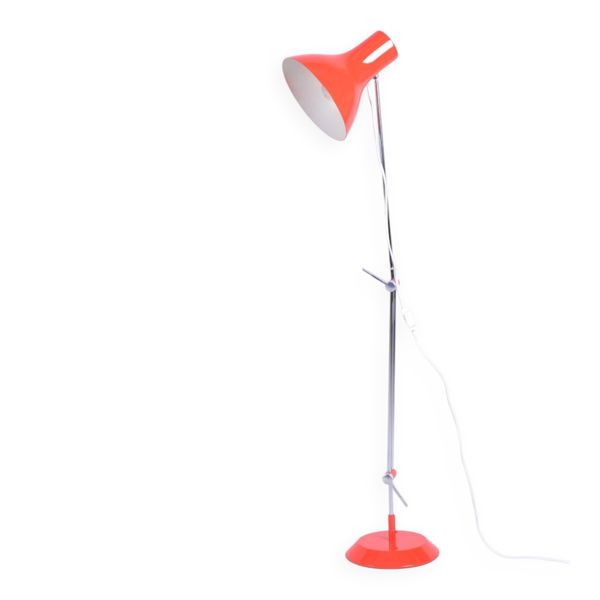 Mid-century chrome floor lamp by j. hůrka for napako, czech, 1950s