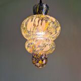 Duo de suspensions en verre soufflé multicolore, Murano, 1950-60