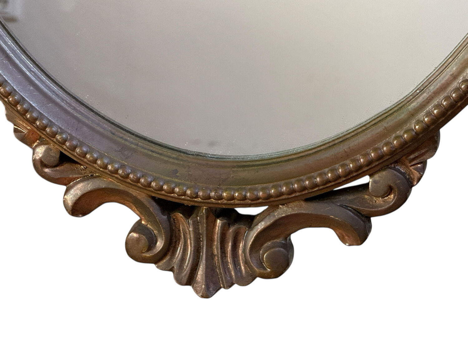 Golden wooden mirror from the 1950s France