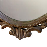 Golden wooden mirror from the 1950s France