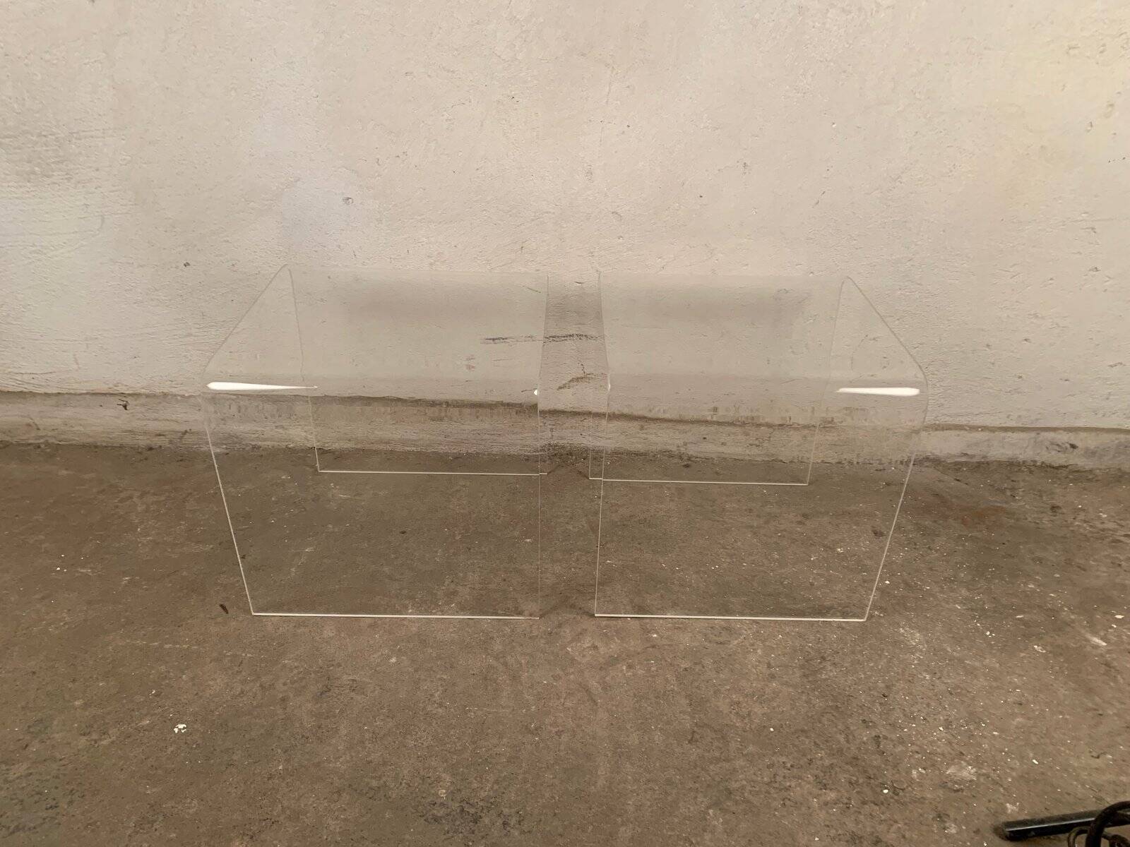 Vintage side tables in acrylic, 1970s, set of 2