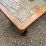 Vintage solid wood and tile coffee table