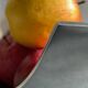 Vintage polished metal fruit bowl