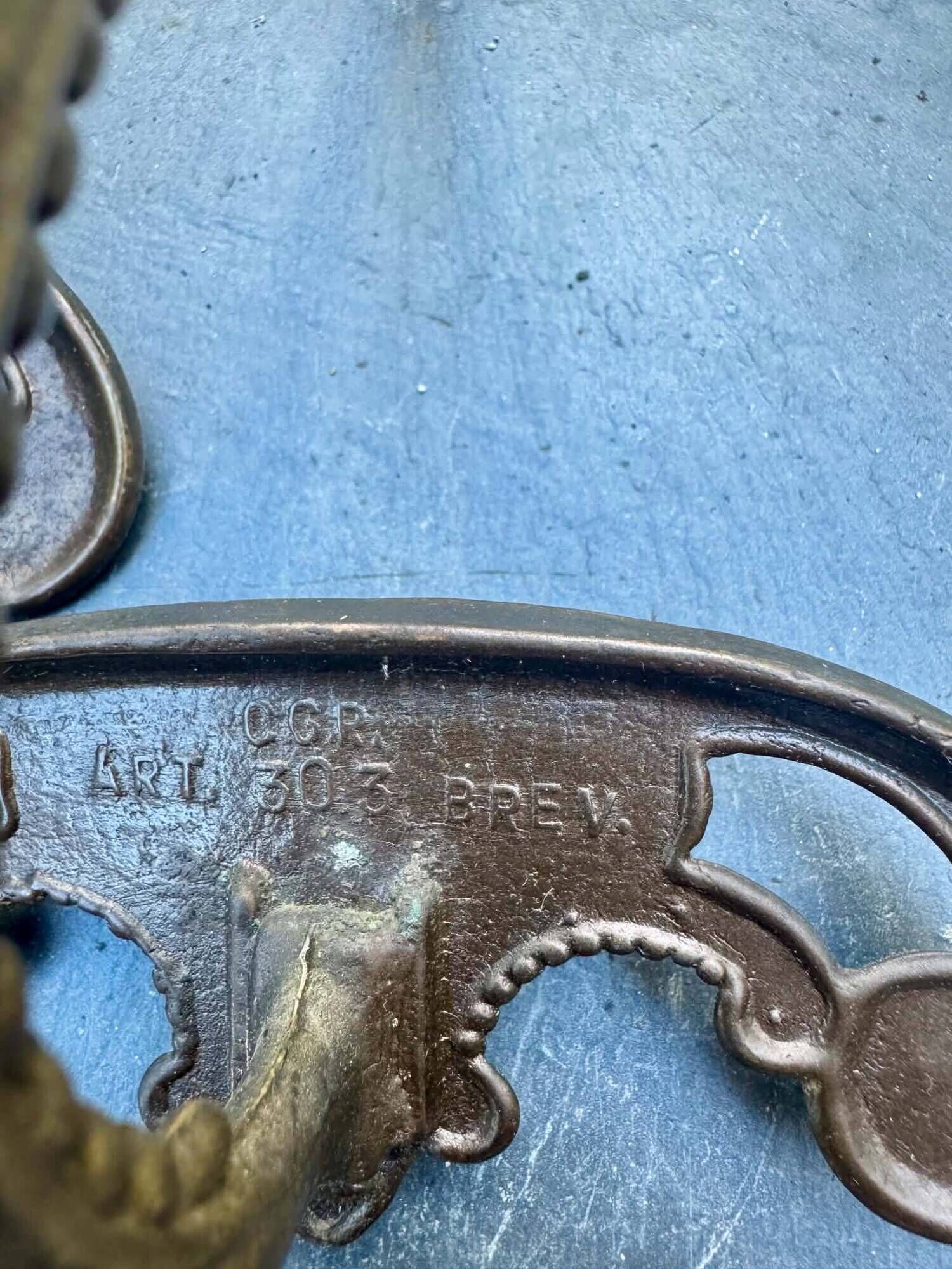 3 vintage Italian baroque brass coat hooks