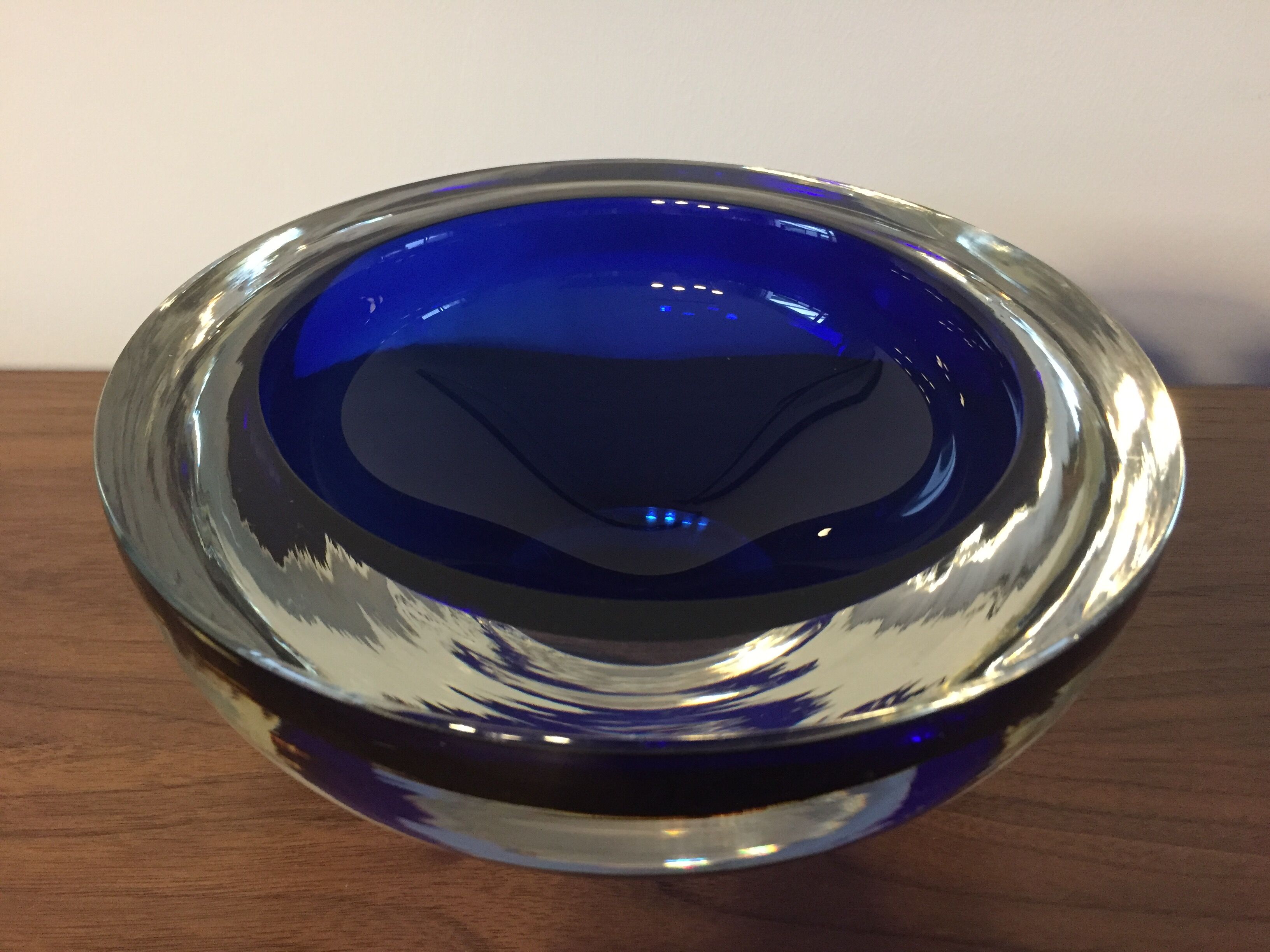Signed and dated Murano glass ashtray