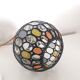 Old art deco pendant lamp - Partitioned and colored glass globe - 1930